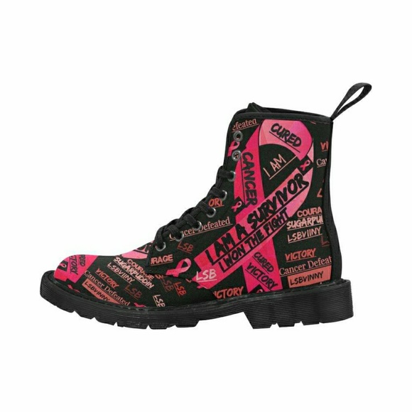 Custom Breast Cancer Ankle Boots - Picture 1 of 1